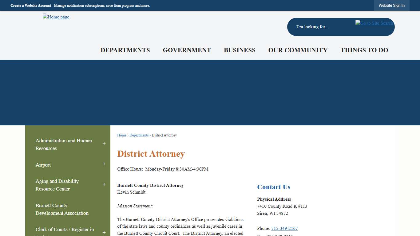 District Attorney Burnett County, WI - Official Website