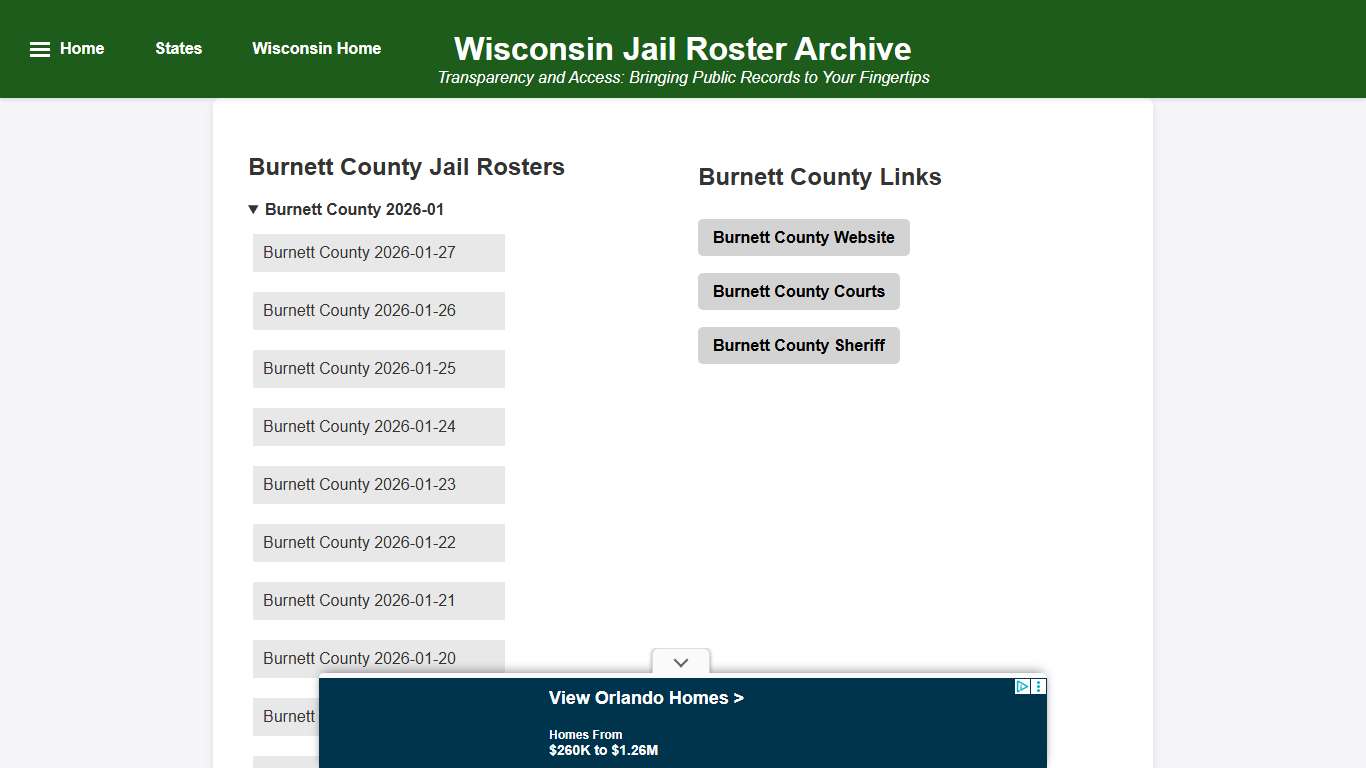 Burnett County - Wisconsin Jail Rosters